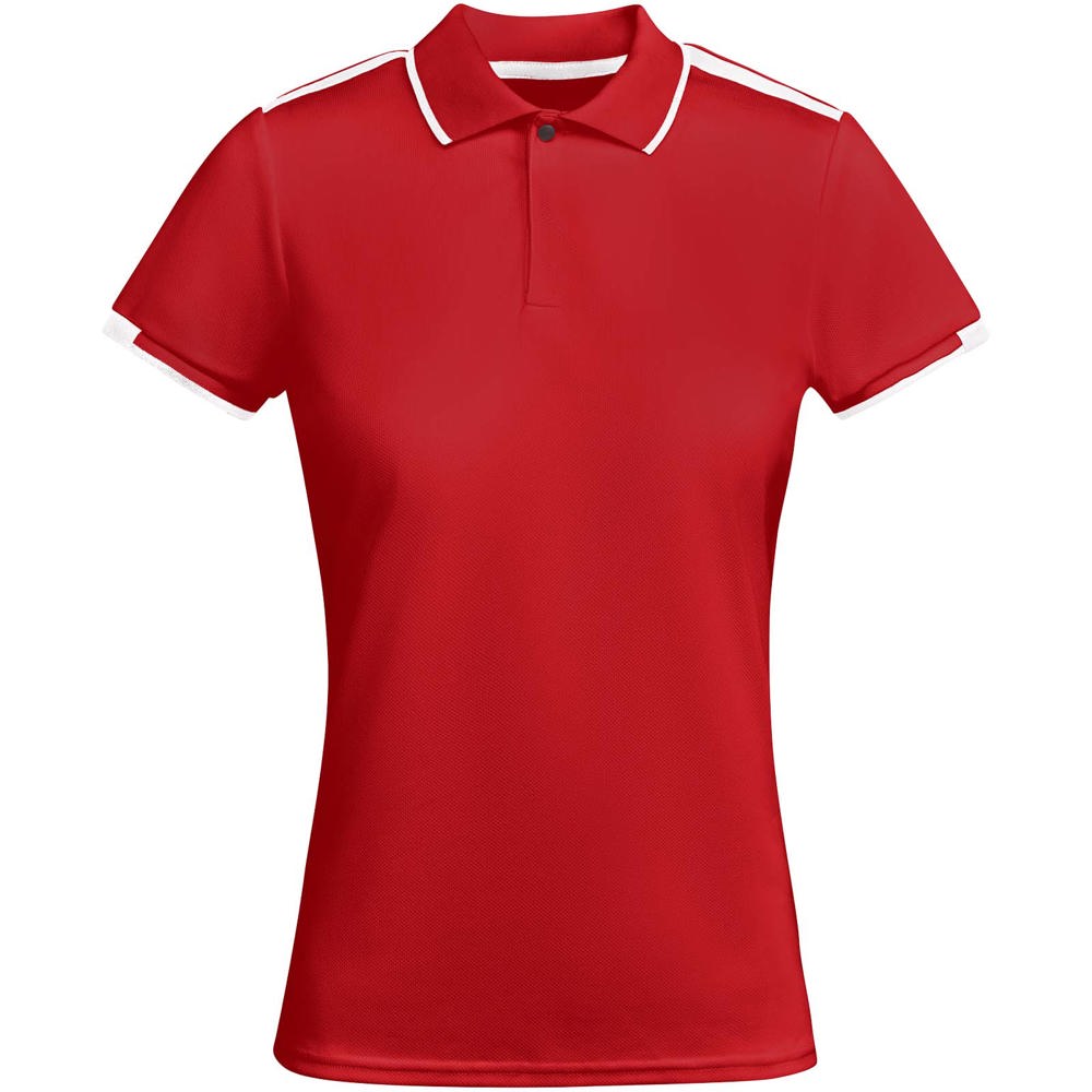 Tamil sportpolo met korte mouwen voor dames - bedrukt of onbedrukt verkrijgbaar - rood, wit