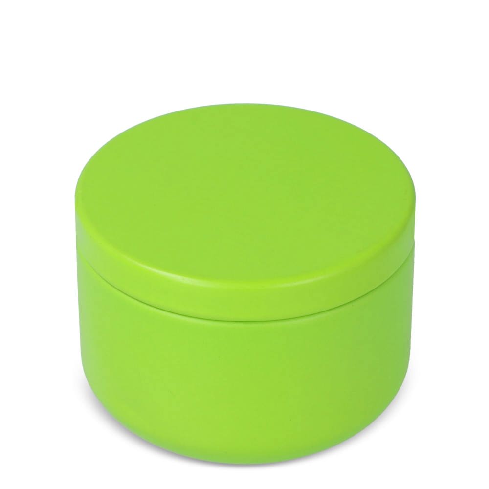 Asana plantaardige kaars in gerecycled blik - met logo of onbedrukt bestellen - lichtgroen