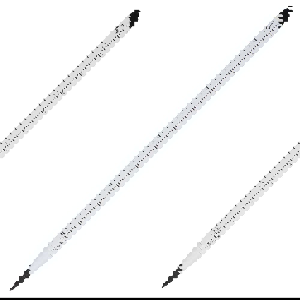 Duurzaam langlevende potlood & liniaal R-AL - bedrukt of onbedrukt verkrijgbaar - wit