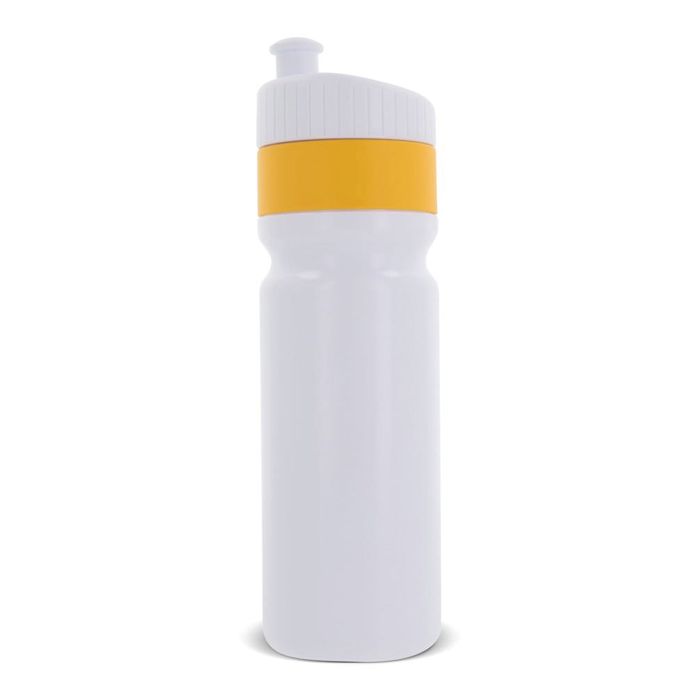 Sport bidon met rand 750ml - voor bedrijven en relatiegeschenken - Wit / Geel