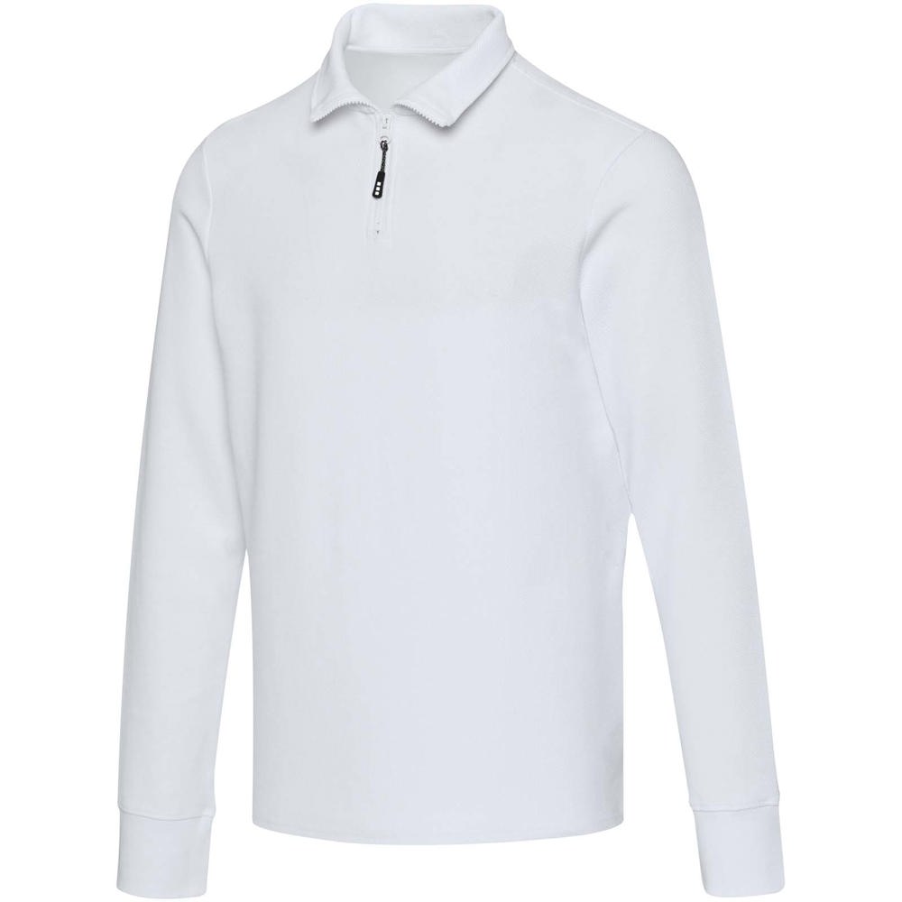 Zeus uniseks half-zip poloshirt met lange mouwen - kopen of bedrukken - Wit