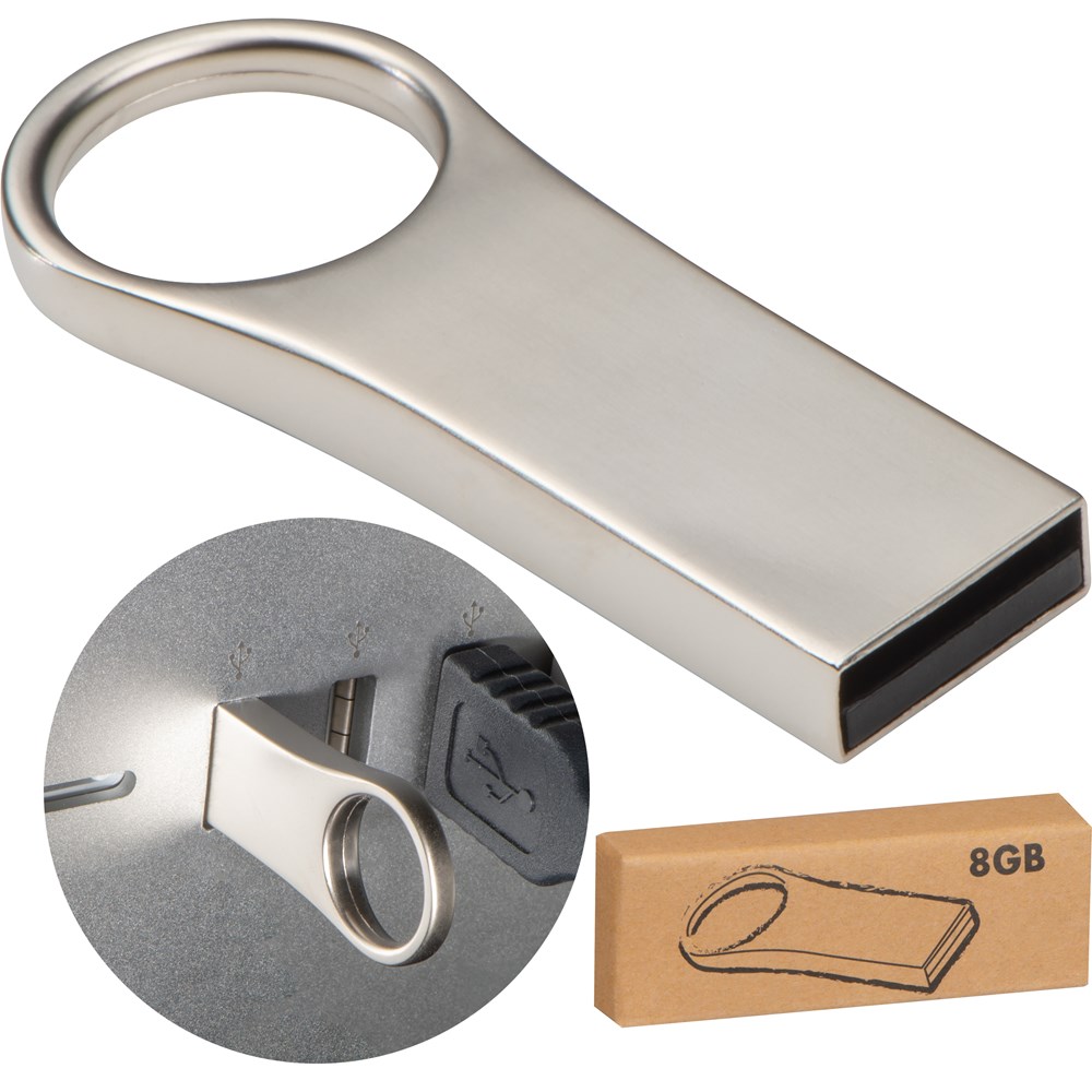 USB-stick van metaal, 8 GB8GB - voor bedrijven en relatiegeschenken