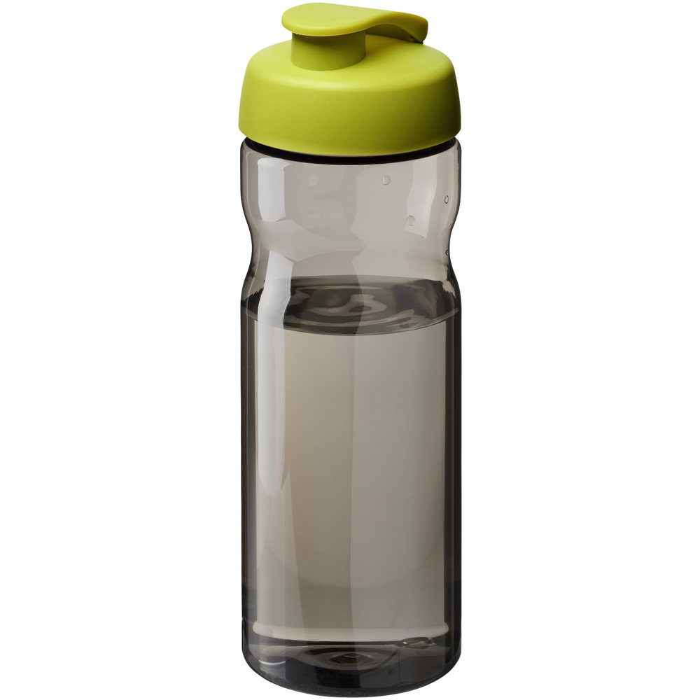 H2O Active® Eco Base drinkfles van 650 ml met klapdeksel - voor bedrijven en relatiegeschenken - Lime, Houtskool