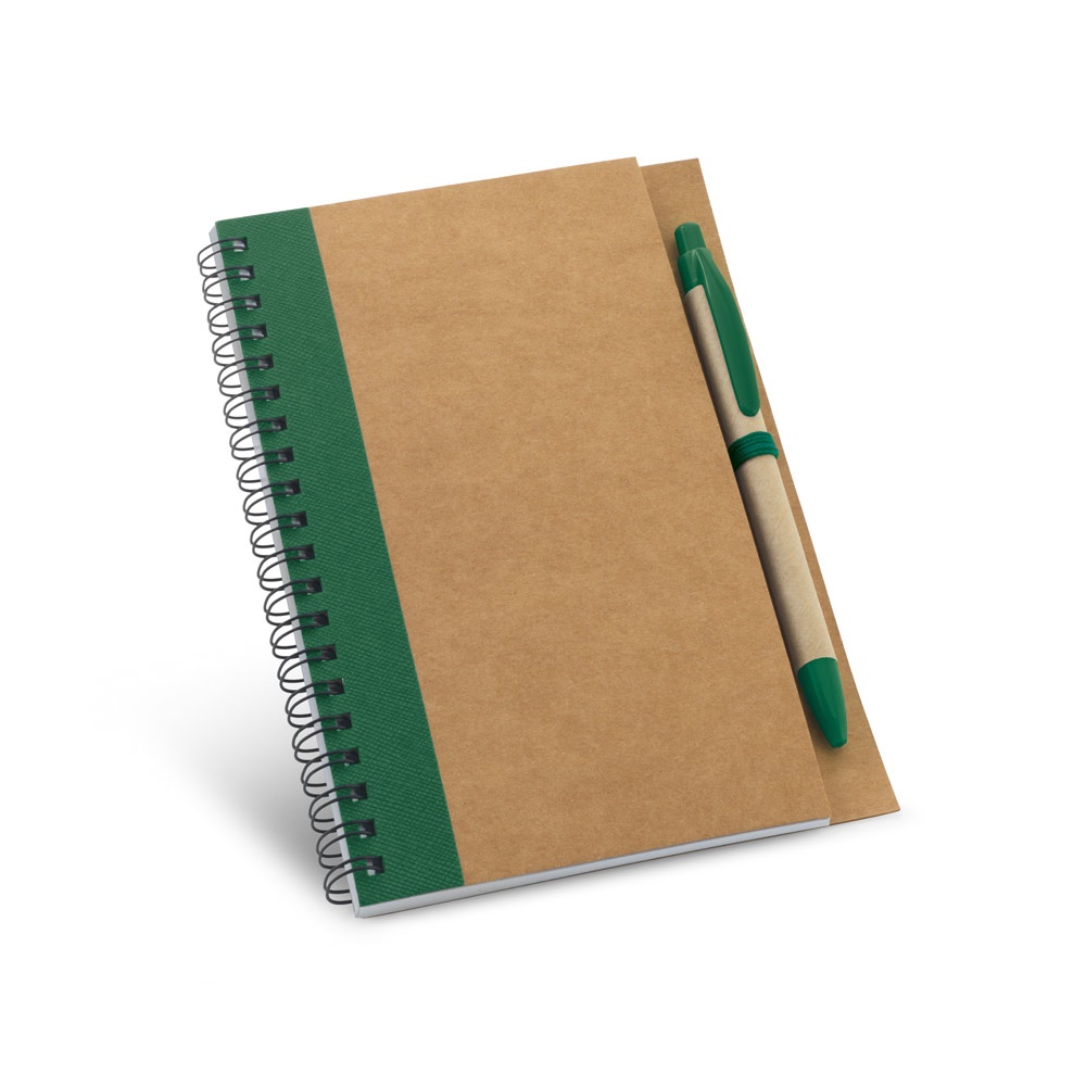 ASIMOV. B6 notitieboek met metalen spiraal en niet-gelinieerde pagina´s - bedrukt of onbedrukt verkrijgbaar - groen