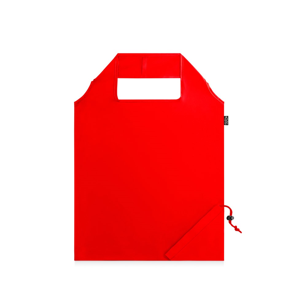 BEIRA. 190T gerecycled polyester (100% rPET) opvouwbare tas - bedrukt of onbedrukt verkrijgbaar - rood