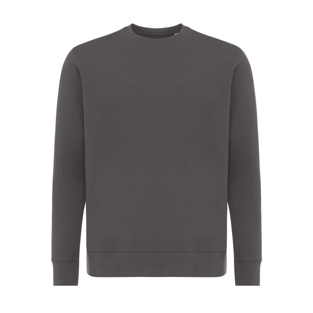 IQONIQ Etosha lichtgewicht gerecycled katoen sweater - kopen of bedrukken - antraciet (± PMS 19-3900 TCX)