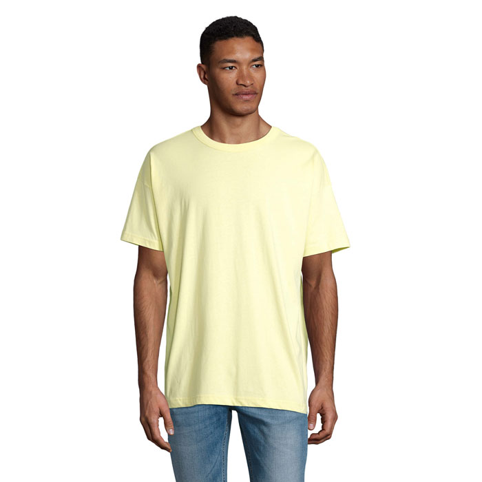 BOXY MEN - BOXY OVERSIZE T-SHIRT HEREN - met logo of onbedrukt bestellen - Licht Geel