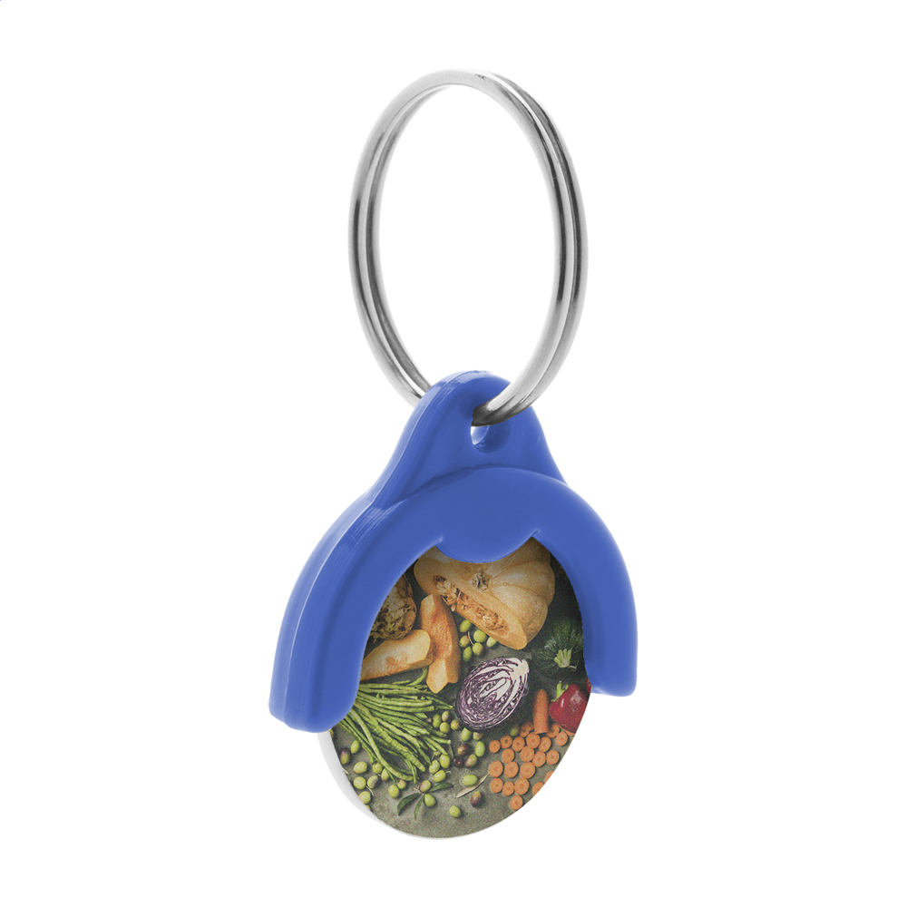 Token - winkelwagenmuntje sleutelhanger - voor bedrijven en relatiegeschenken - blauw