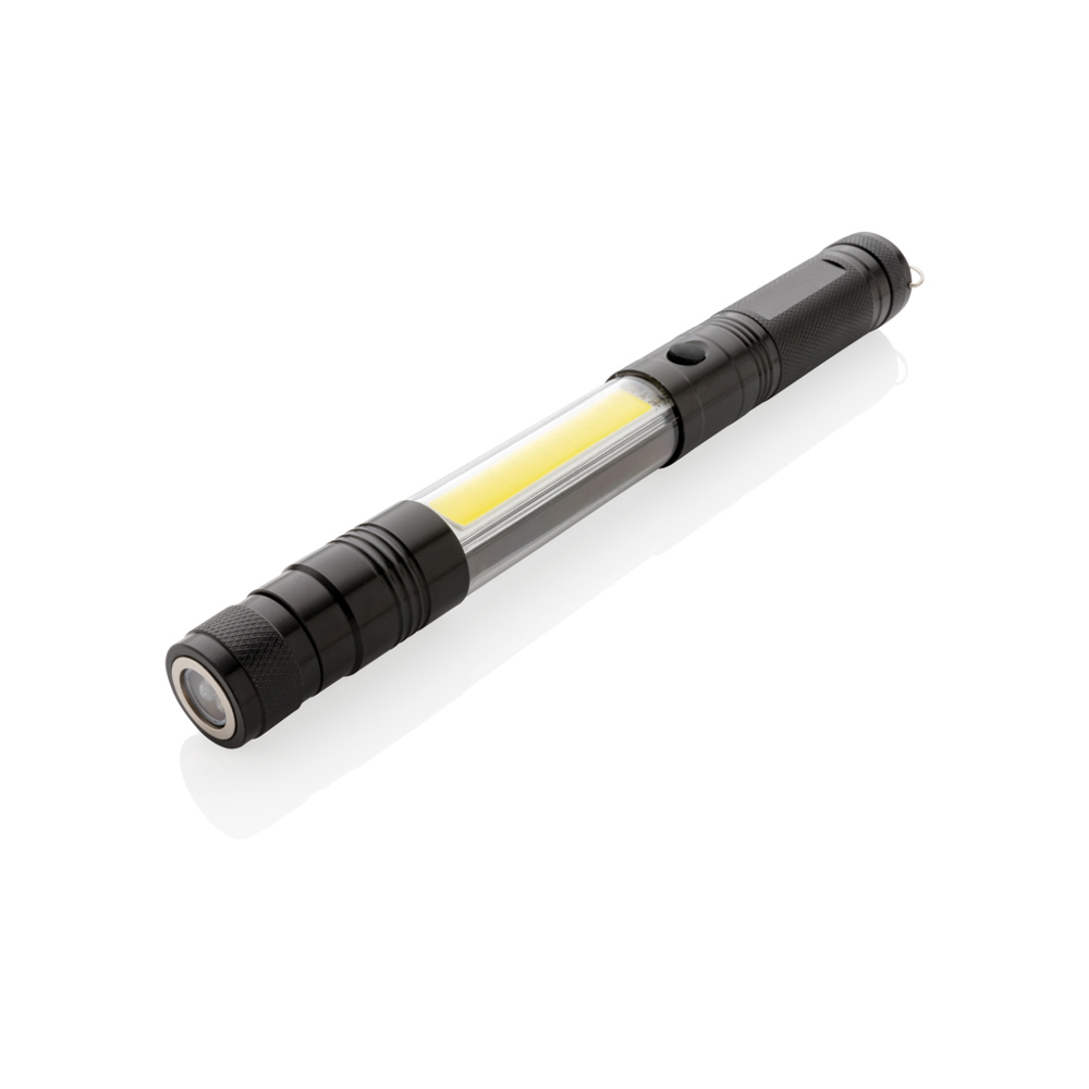 Uitschuifbare zaklamp met COB - met logo of onbedrukt bestellen