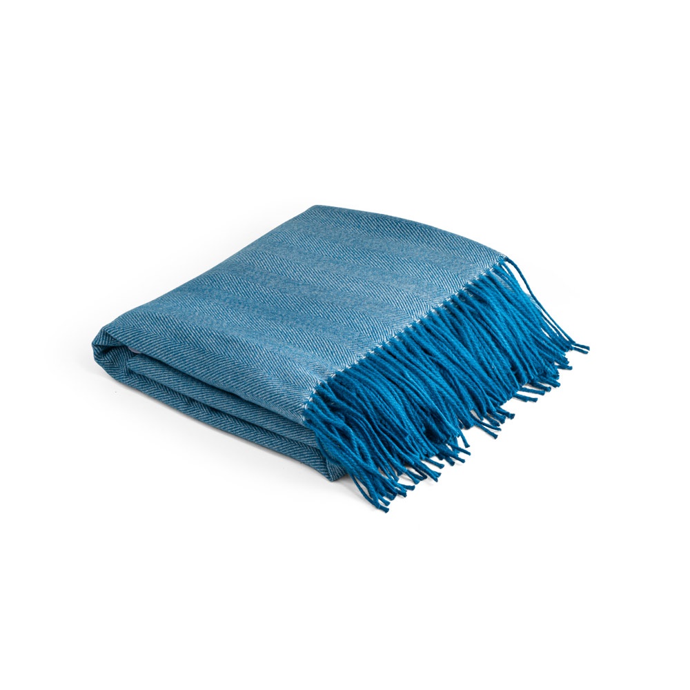 SMOOTH. 100% acryl deken met lint voor personalisatiekaart (270 g/m²) - bedrukt of onbedrukt verkrijgbaar - blauw