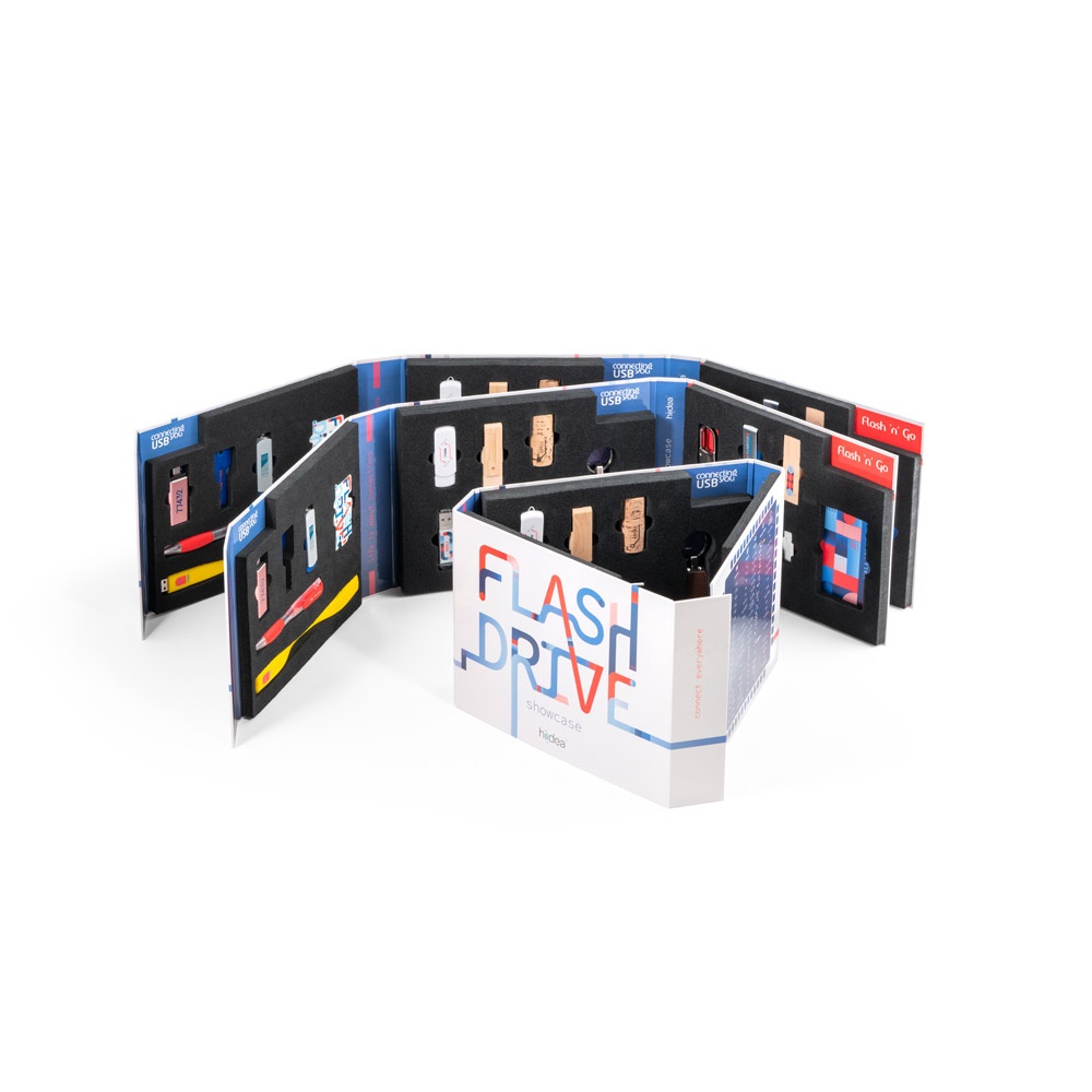 FLASH DRIVE SHOWCASE. Gepersonaliseerde presentatie van pen-drives - bedrukt of onbedrukt verkrijgbaar