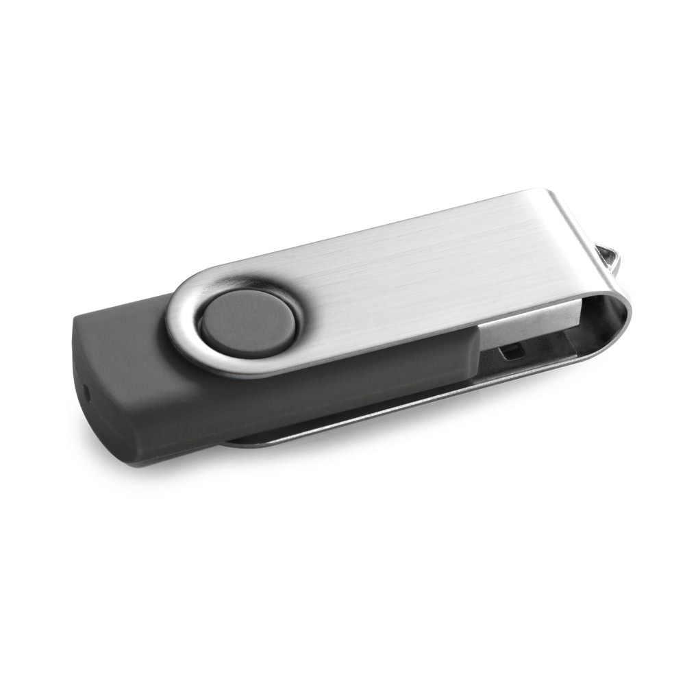 CLAUDIUS 8GB. 8 GB USB-stick met metalen clip - bedrukt of onbedrukt verkrijgbaar - Grijs