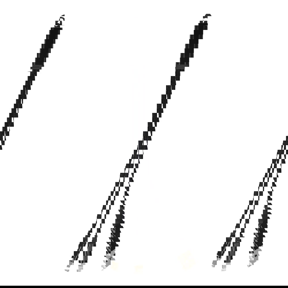 2-in-1 Oplaadkabel USB-A/C naar USB-C & Lightning Aluminium - voor bedrijven en relatiegeschenken - Zwart