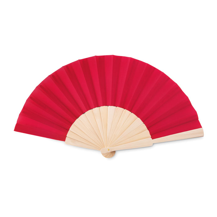 FANNY WOOD - Waaier hout/polyester - kopen of bedrukken - rood