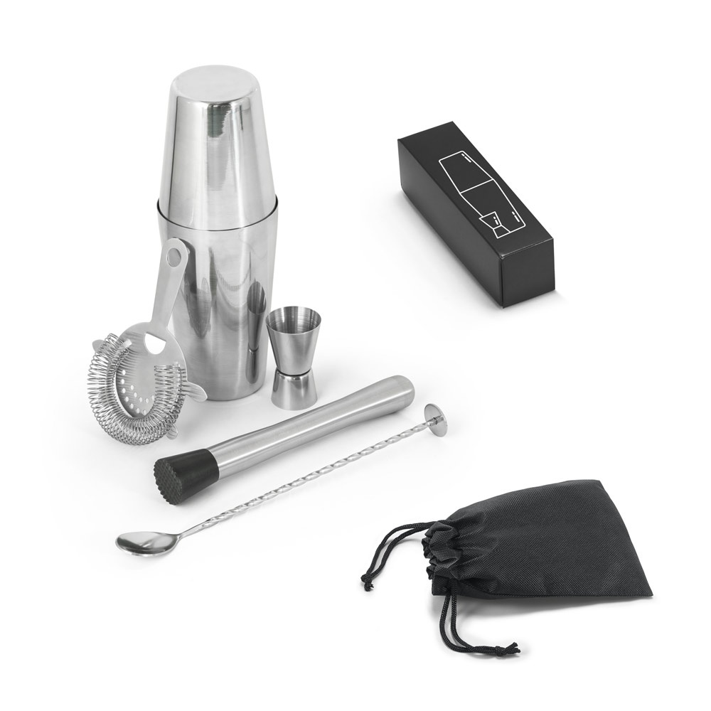 BRAMBLE. 6-delige roestvrijstalen cocktailset - voor bedrijven en relatiegeschenken