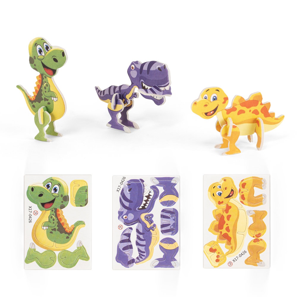 DINOSAURUS. 3D-puzzel in papier in de vorm van een dinosaurus - voor bedrijven en relatiegeschenken