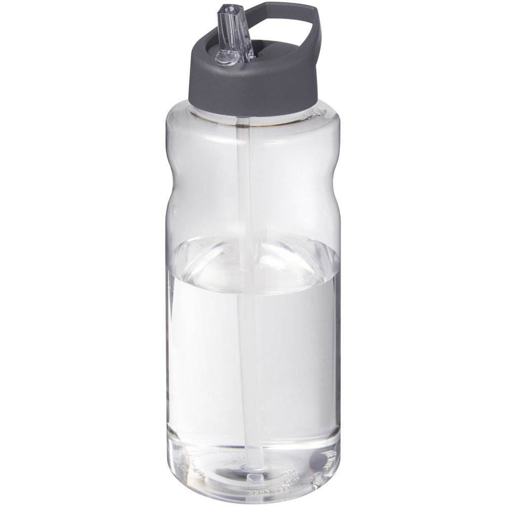 H2O Active® Big Base 1 l drinkfles met tuitdeksel - bedrukt of onbedrukt verkrijgbaar - Grijs