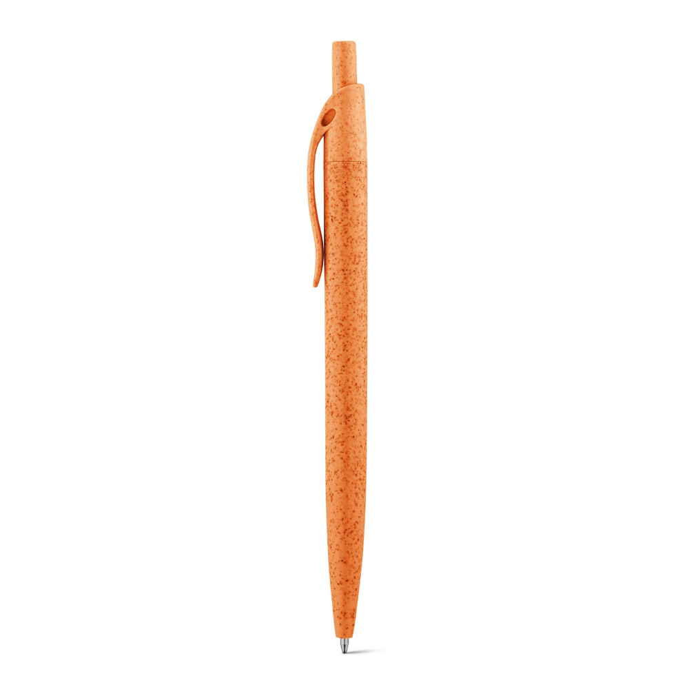 CAMILA. Balpen van tarwestrovezel en ABS met clip - met logo of onbedrukt bestellen - Oranje