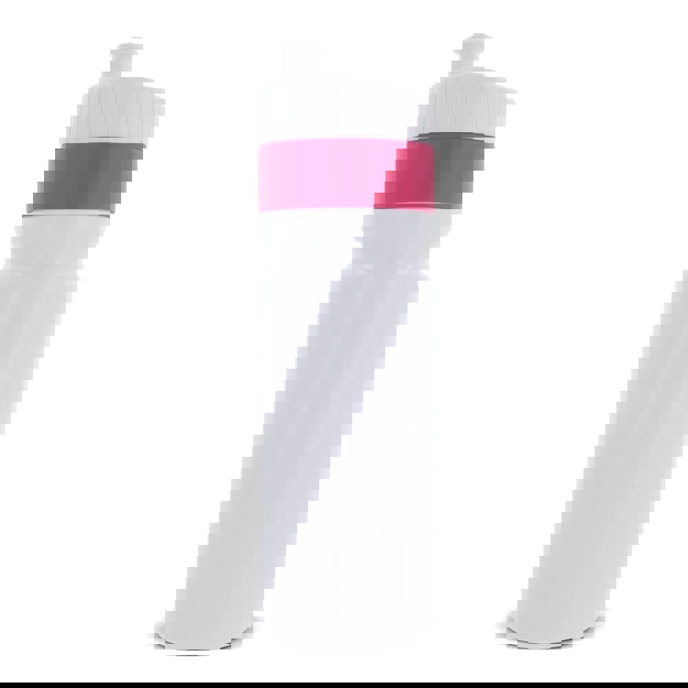 Sport bidon met rand 750ml - voor bedrijven en relatiegeschenken - Wit / Roze