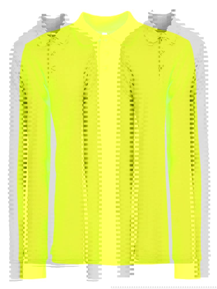 BS Evolution long sleeve polo, 180 gr/m² - voor bedrijven en relatiegeschenken - Safety Yellow (13-0630 TN)