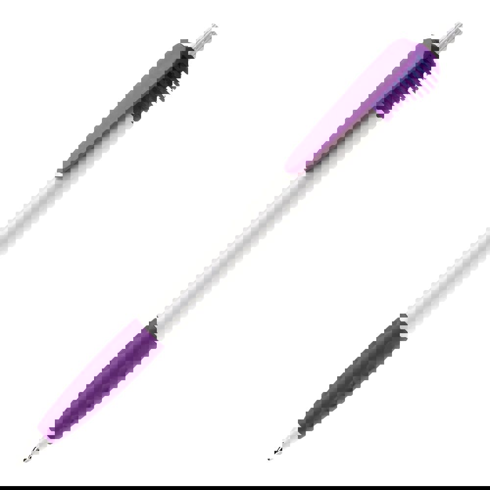 Balpen Cosmo grip hardcolour - Wit / Paars