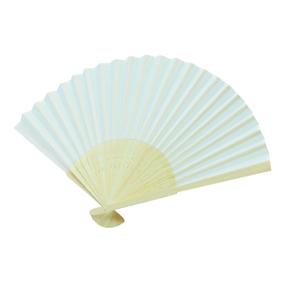 BAMBOO COOL - Opvouwbare waaier - bedrukt of onbedrukt verkrijgbaar - Wit