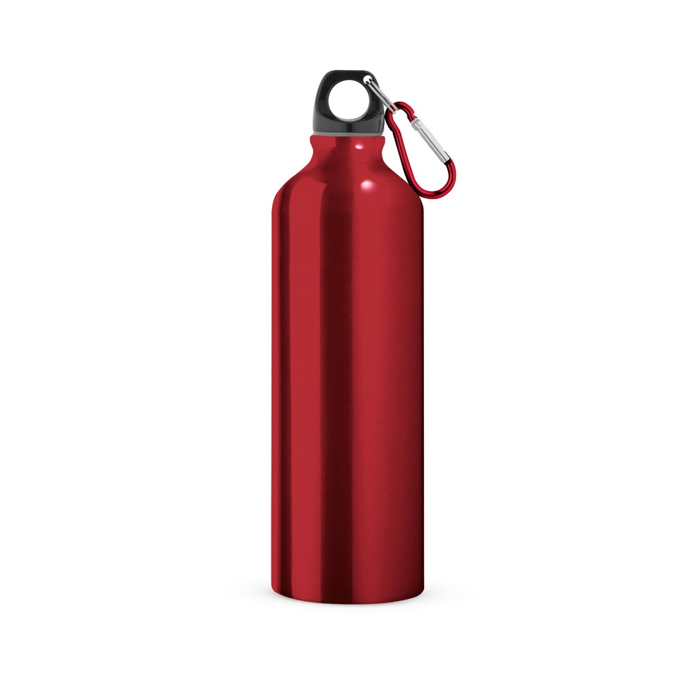 LANDSCAPE L. Aluminium sportfles met karabijnhaak 800 mL - kopen of bedrukken - rood