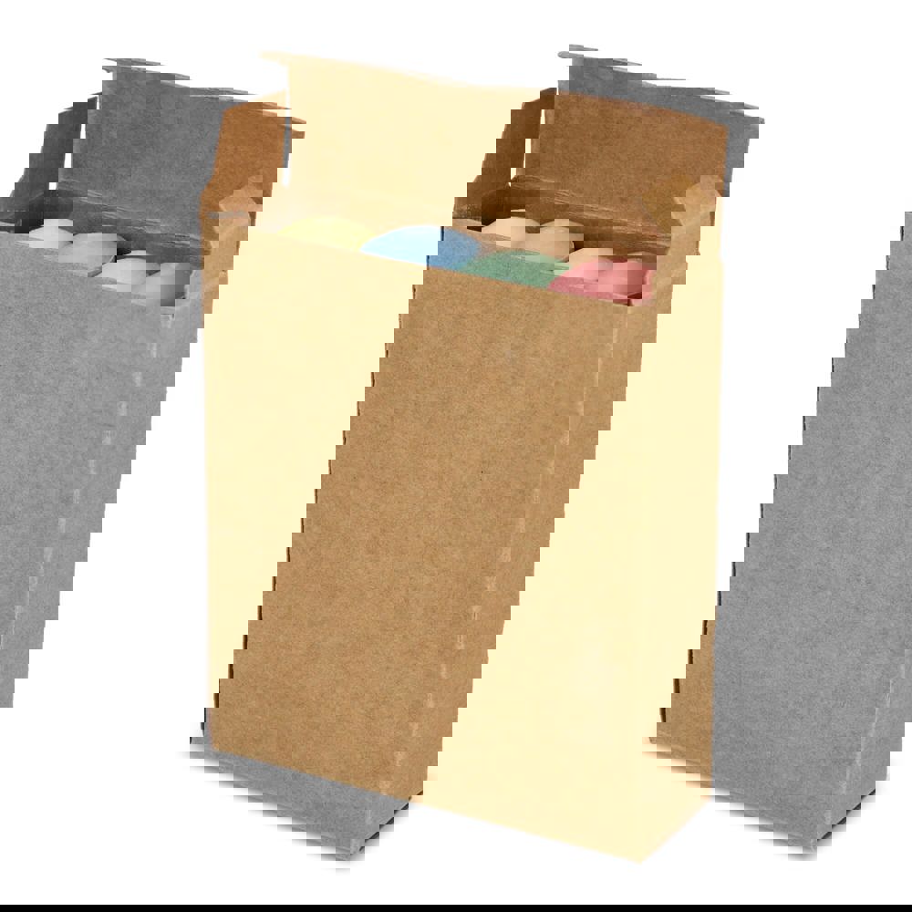 Straatkrijt in kraftdoos