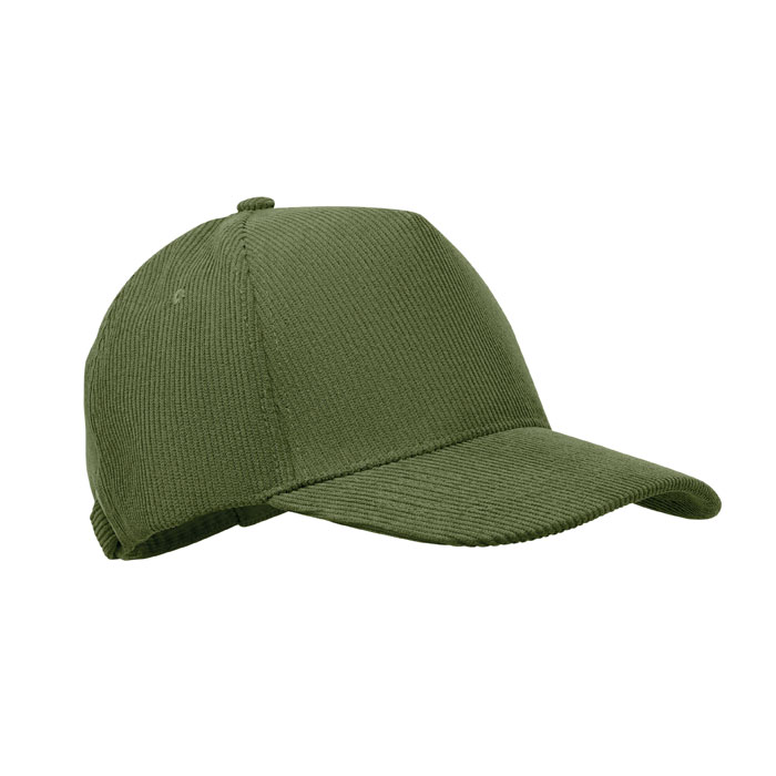 WALE - 5 panelen corduroy baseballcap - voor bedrijven en relatiegeschenken - Legergroen