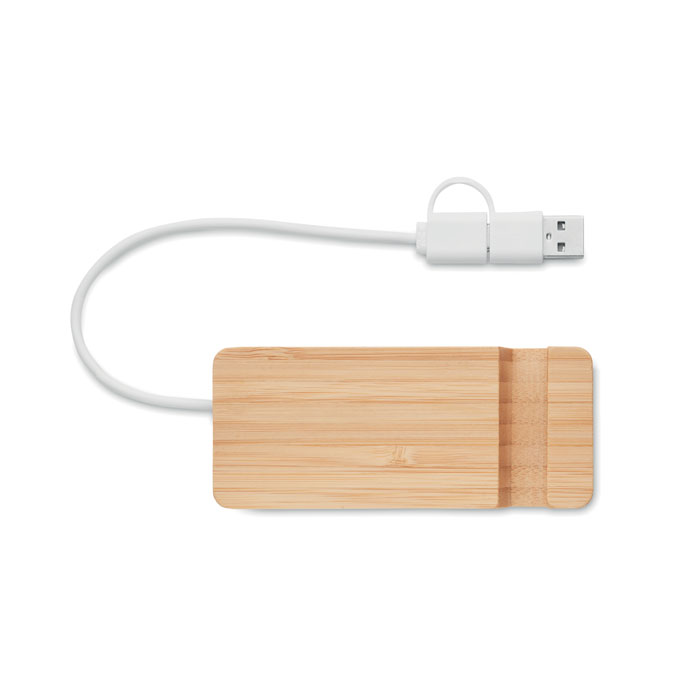 HUBSTAND - Bamboe USB hub 4 poorten