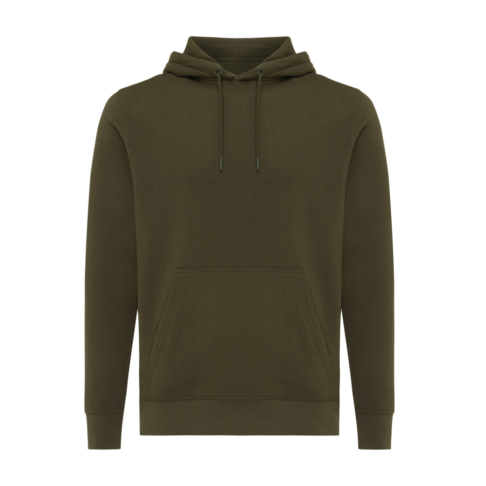 IQONIQ Rila lichtgewicht gerecycled katoen hoodie - bedrukt of onbedrukt verkrijgbaar - khaki (± PMS 18-0523 TCX)