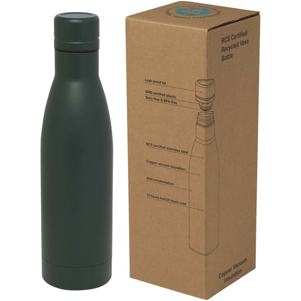 Vasa 500 ml RCS-gecertificeerde gerecyclede roestvrijstalen koperen vacuümgeïsoleerde fles - voor bedrijven en - Green Flash