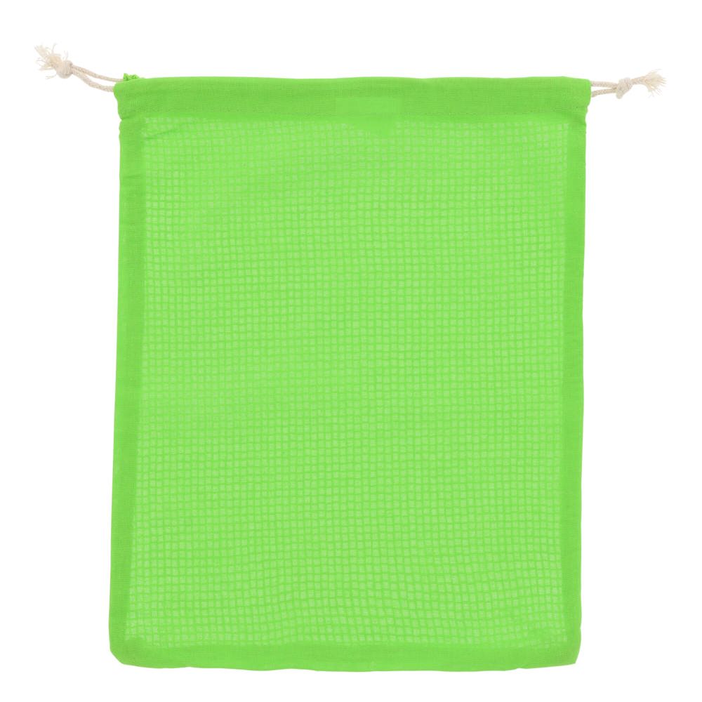 Herbruikbaar groente & fruit zakje OEKO-TEX® katoen 25x30cm - bedrukt of onbedrukt verkrijgbaar - lichtgroen