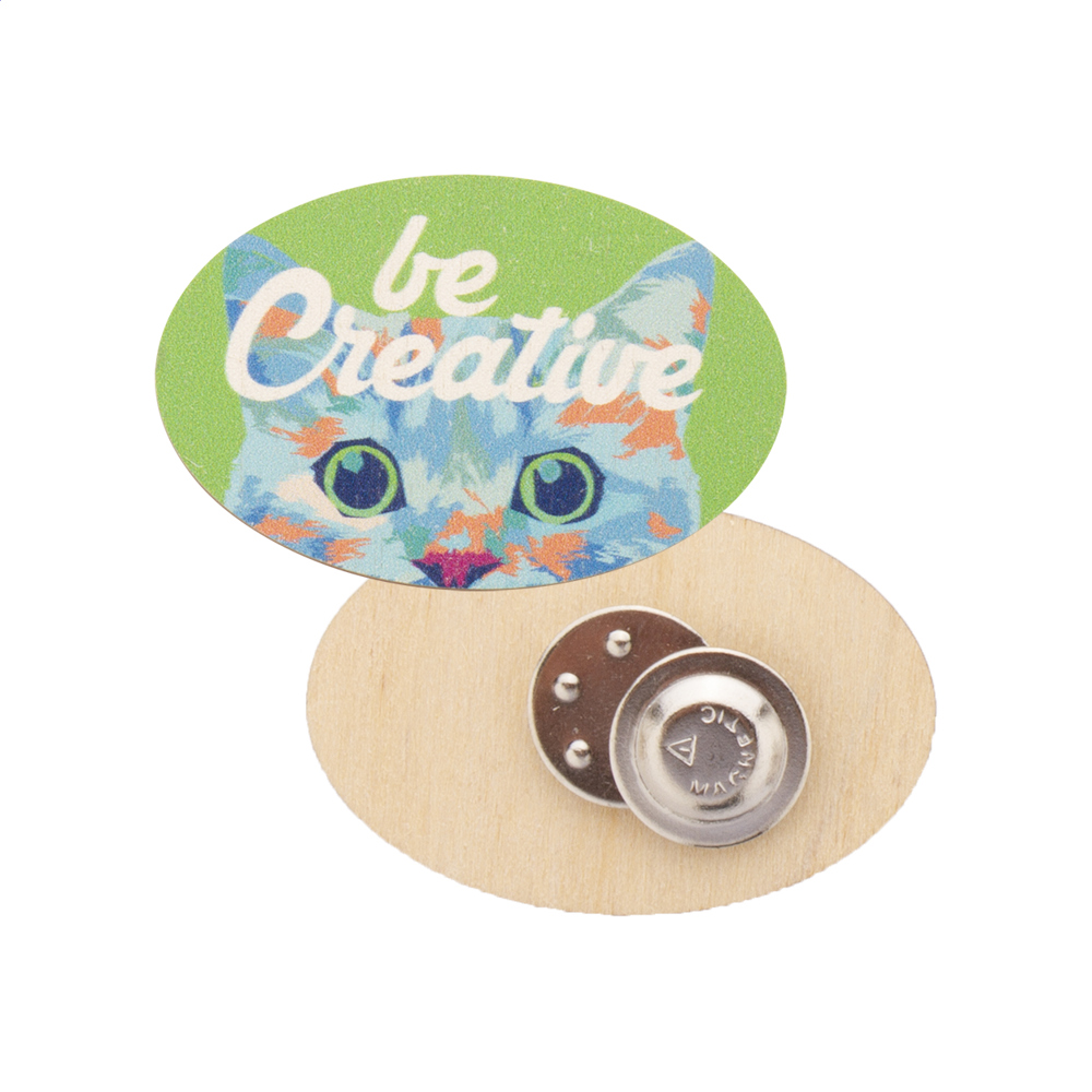 WooBadge - cutsom made magnetische badge - met logo of onbedrukt bestellen - ovaal
