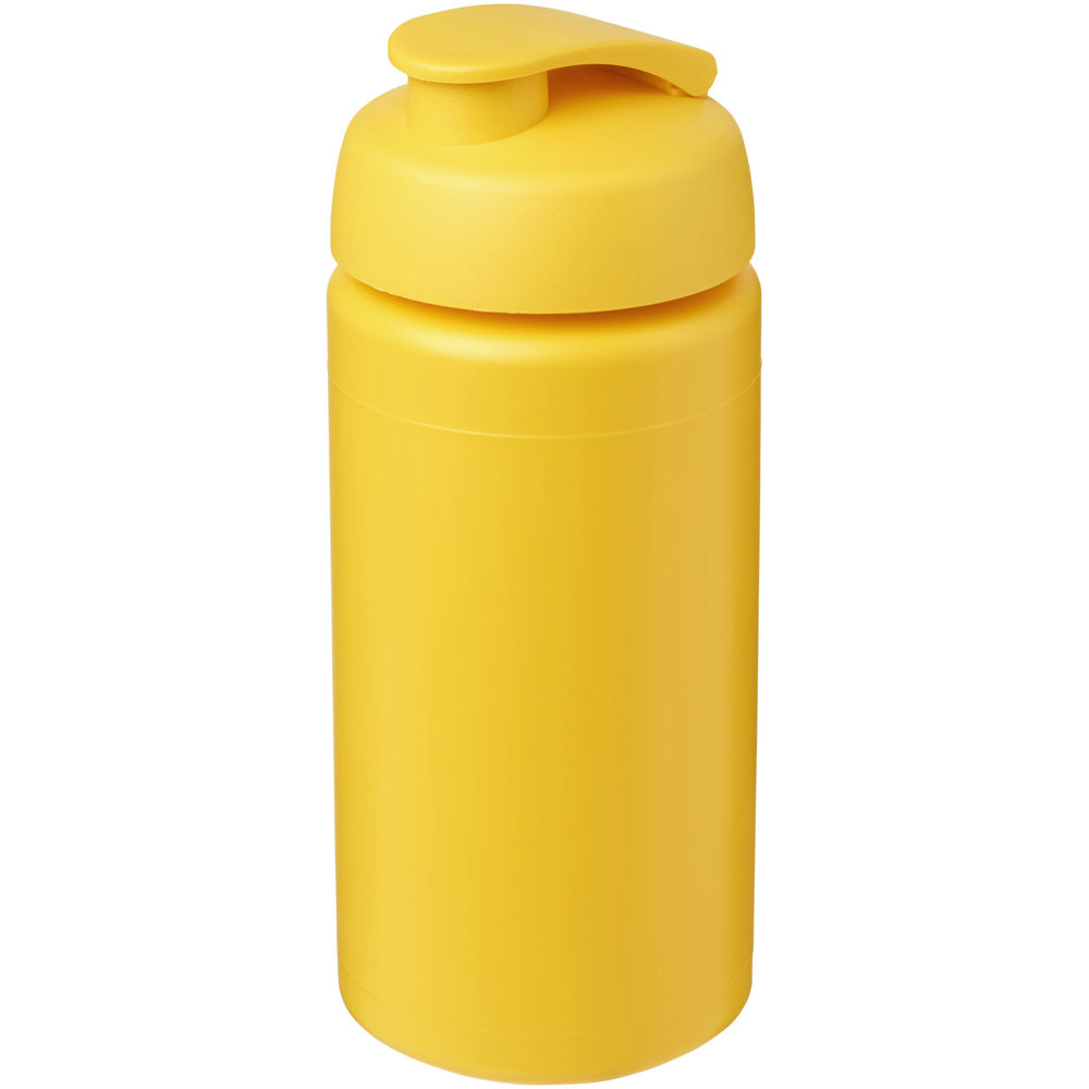Baseline® Plus grip 500 ml sportfles met flipcapdeksel - met logo of onbedrukt bestellen - Geel