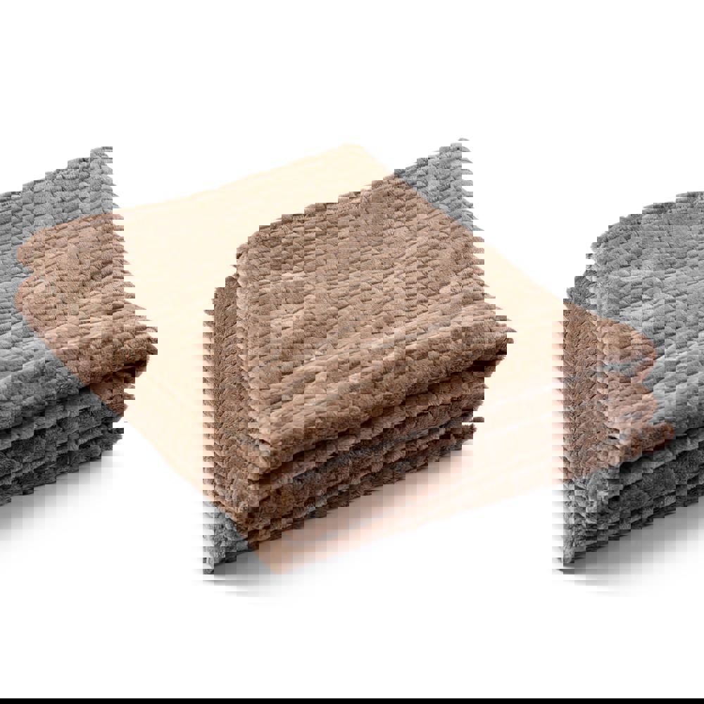 Kosta Linnewafveri Fleece deken Jaquard 130x170 cm - kopen of bedrukken - Licht Bruin