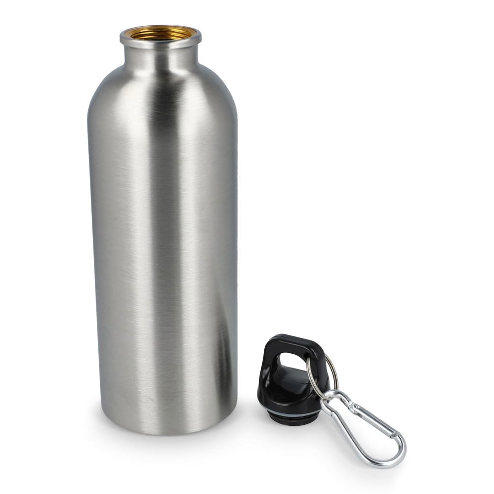 Gerecycled RVS Enkelwandige fles met Karabijnhaak 500ml