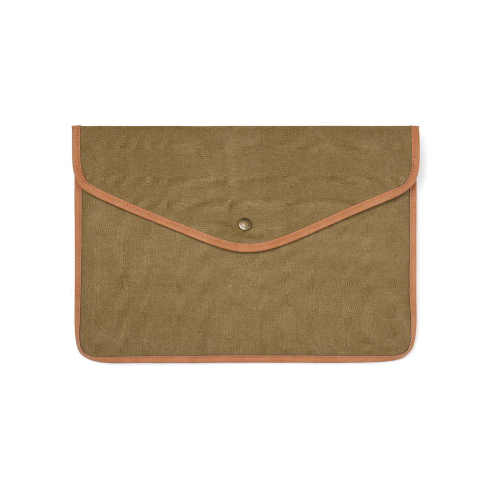 VINGA Bosler GRS recycled canvas 16" laptop sleeve - met logo of onbedrukt bestellen - groen (± PMS 7497)