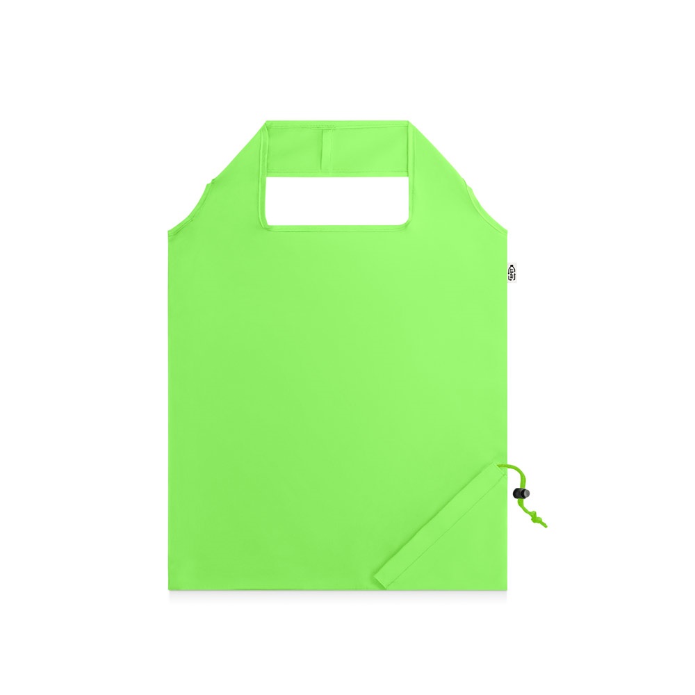 BEIRA. 190T gerecycled polyester (100% rPET) opvouwbare tas - bedrukt of onbedrukt verkrijgbaar - Licht groen