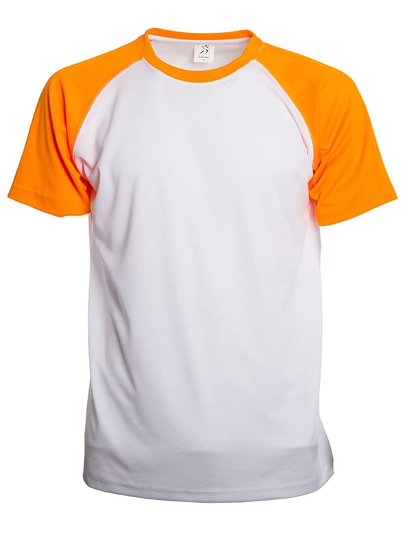 SP Trail sportshirt, 140 gr/m² - met logo of onbedrukt bestellen - Wit/Fluo orange