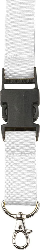 Polyester (300D) keycord Bobbi - met logo of onbedrukt bestellen - Wit