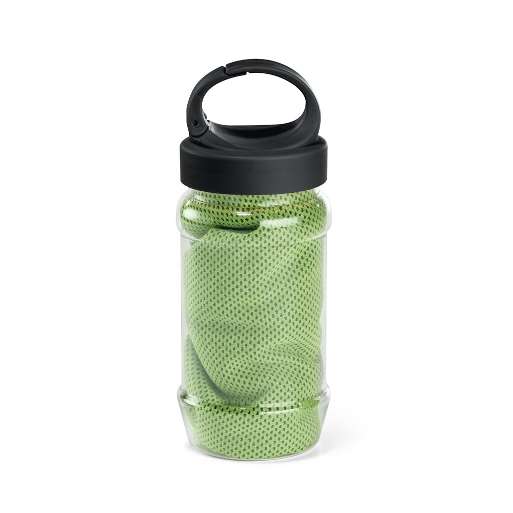 ARTX PLUS. Set met een PP en PET fles en een polyamide en polyester sporthanddoek - met logo of onbedrukt - Licht groen