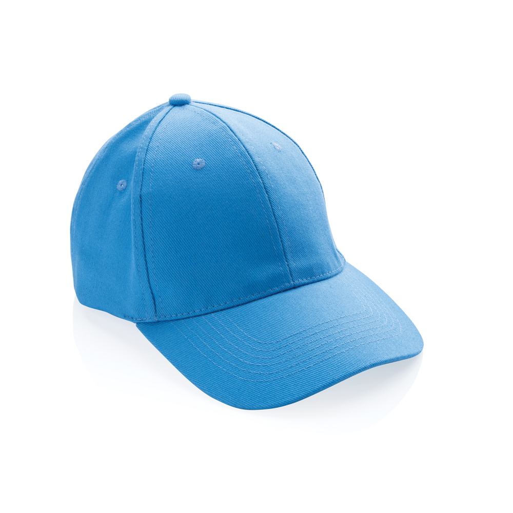 Impact AWARE™ 6 panel 280gr gerecycled katoenen cap - voor bedrijven en relatiegeschenken - tranquil blue (± PMS 17-4139TCX)
