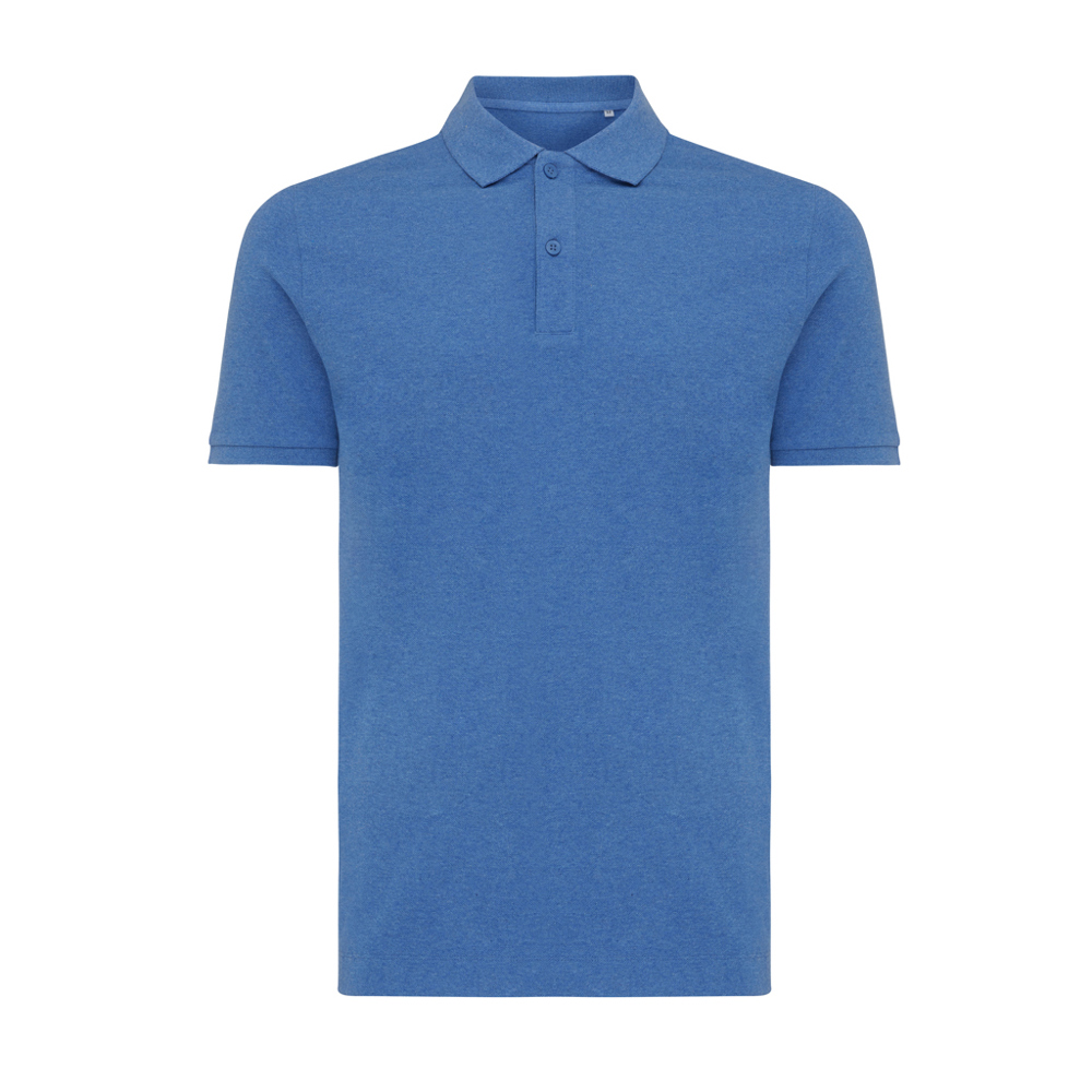 IQONIQ Yosemite gerecycled katoen pique polo - met logo of onbedrukt bestellen - heather blue (± PMS heather blue)