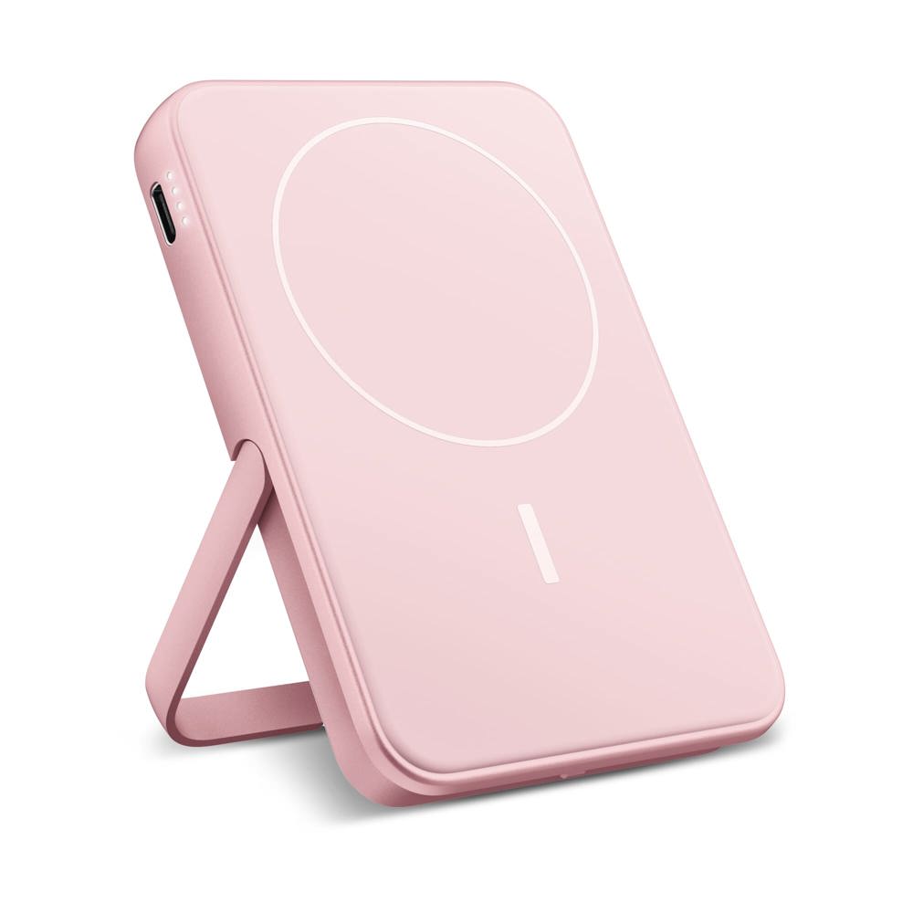 2PBM5000| Fresh 'n Rebel Geschikt voor MagSafe Draadloze Powerbank 5000mAh - voor bedrijven en - Pastel rose
