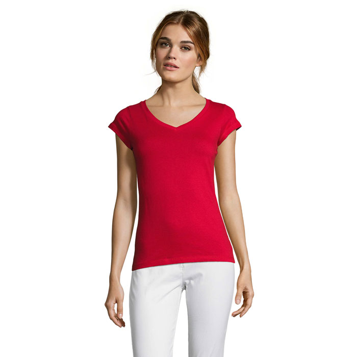 MOON - MOON dames t-shirt 150g - voor bedrijven en relatiegeschenken - Rood