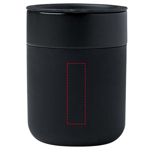 Java 330 ml beker van keramiek met siliconen wikkel en plastic deksel