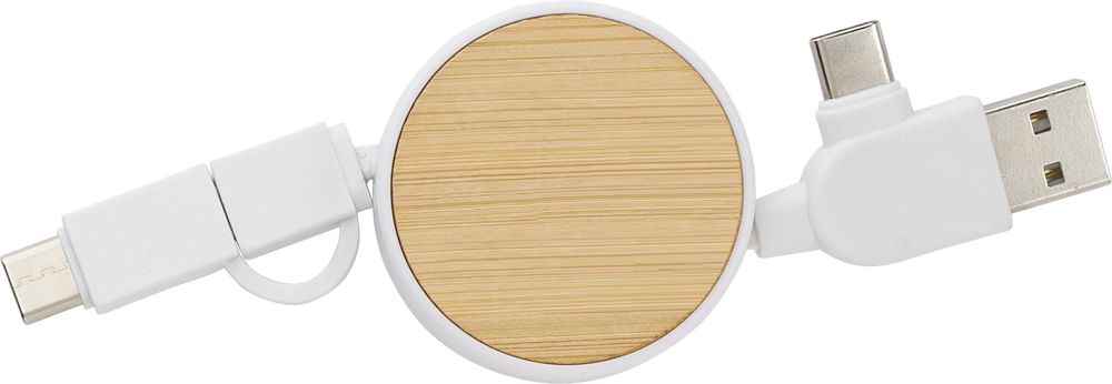 ABS uitschuifbare oplaadkabel Jared - kopen of bedrukken - Wit