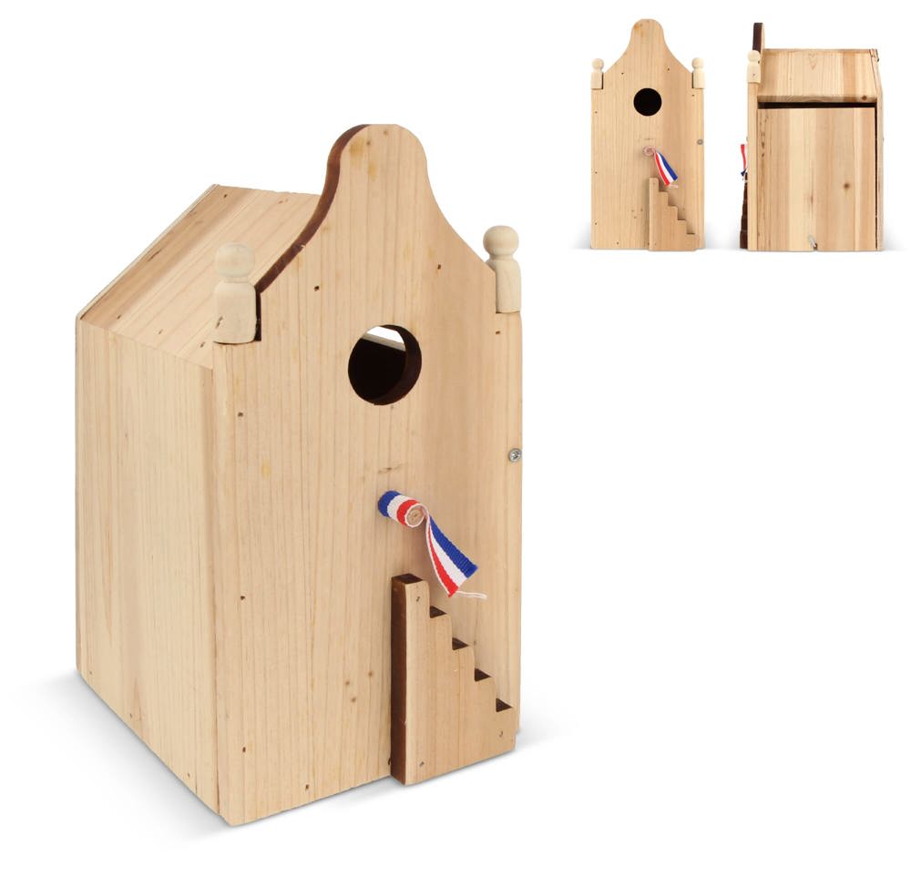 Houten Vogelhuisje - met logo of onbedrukt bestellen
