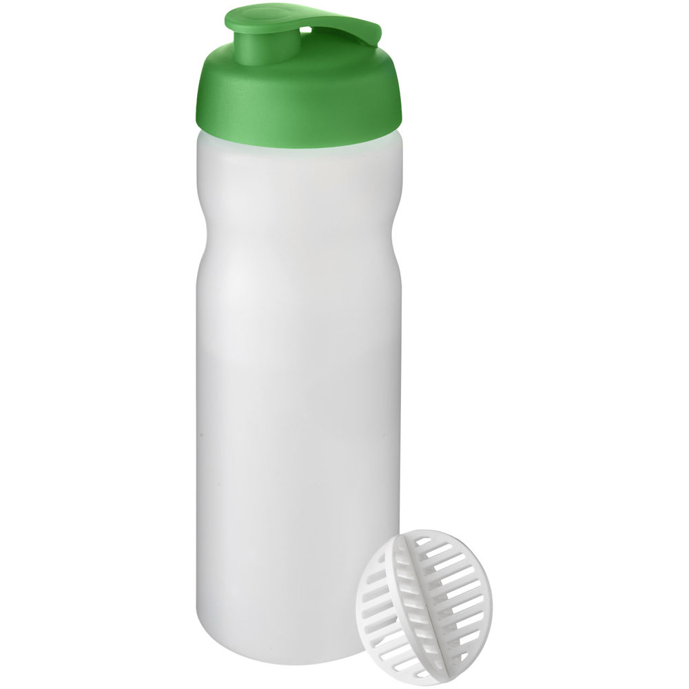 Baseline® Plus 650 ml sportfles met shaker bal - met logo of onbedrukt bestellen - Groen, Mat helder